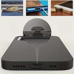 DW4Trading Zelfklevende Siliconen Stofpluggen 3 Stuks Voor USB C Aansluitingen, Ideaal Voor Iphones - Zwart — thumbnail 2
