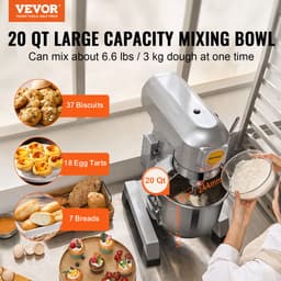 VEVOR Keukenmachine Standmixer 1100W Kneedmachine 18,7L Deegmixer Mixer — thumbnail 5