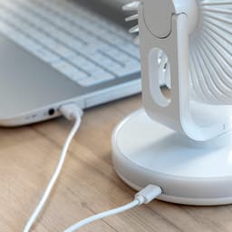 Oplaadbare Mini Ventilator met 4 Snelheden en 3 standen LED-verlichting — thumbnail 5