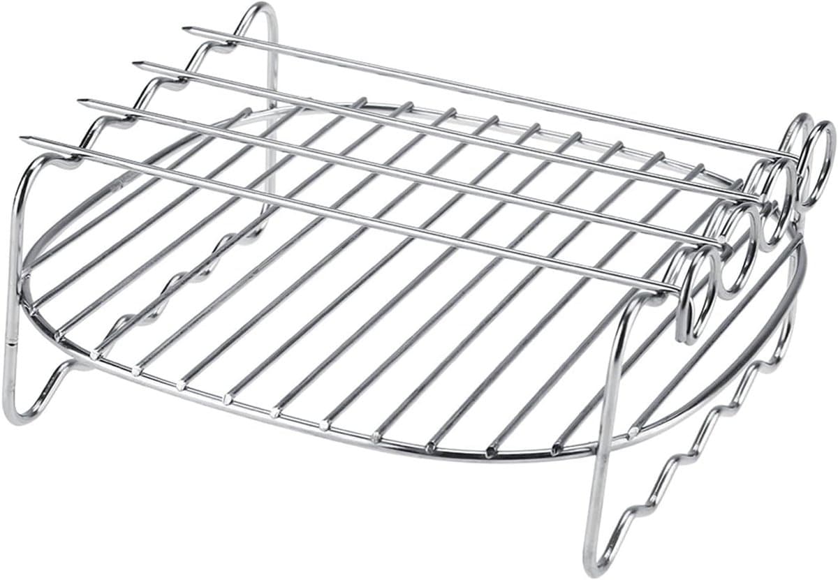 BBQ Kookrek - Dubbele Laag Rvs Spiezen - Griddle Vervangingsaccessoires voor Airfryer HD9225 9920 9231 9233 9904 — afbeelding 1