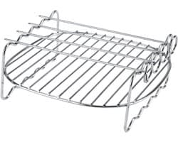 BBQ Kookrek - Dubbele Laag Rvs Spiezen - Griddle Vervangingsaccessoires voor Airfryer HD9225 9920 9231 9233 9904