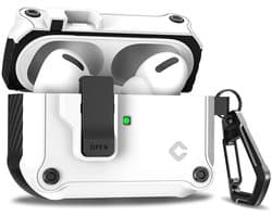 Coverzs TPU & PC Rugged case geschikt voor AirPods Pro / Pro 2 - Beschermhoesje - Optimale bescherming - Hoogwaardige kwaliteit