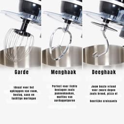 SAVI® Mixer met mengkom - Mixer - Mixer met mengkom keukenmachine - Zwart - ‎37cm x 24cm x 32cm — thumbnail 3