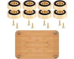 Audio-isolatievoetjes - Voetjes voor snijplanken - Goudkleurige antislip-accessoireset - Inclusief antislipmatjes, siliconenrubberen voetjes en schroeven - 8-delige set - Geschikt voor keukenmeubilair, stoelen, kasten en elektronische apparaten