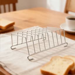 1 roestvrijstalen brood- en toastrekje, bakt meerdere sneetjes tegelijk - accessoire voor airfryer - vaatwasserbestendig, duurzaam & roestvrij - ideaal voor toast, wafels en opbergen van bestek - geschikt voor keuken en camping - keukenmusthave — thumbnail 8