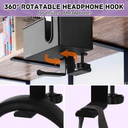 Desktop Organizer met Bekerhouder, Roterende Koptelefoonhaak en Telefoonhouder - Bureau Opbergsysteem — thumbnail 3