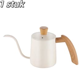 1 stuk - Koffiezetapparaat - Roestvrij staal - Filterkoffiezetapparaat - Gegradueerd - Smalle tuit - Koffieapparatuur - Klein filterkoffiezetapparaat - Geschikt voor het zetten van koffie - 350 ml - Wit — thumbnail 1