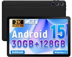 Hotlight G9 - Android 15 Tablet - 11.5 inch - 30(6+24)GB RAM/128GB ROM– 8400mAh - 2K Schermo Ultra - Zwart