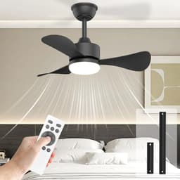 Plafondventilator met Verlichting - Ventilator voor Slaapkamer - Air Cooler met Afstandsbediening - Luchtcirculatie — thumbnail 2
