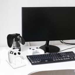 Transparent Acrylic Game Controller Stand Holder, Double Layer Gaming Controller Holder Stand, Universal Dual Gamepad Controller Holder Accessories, Headphone Headset Stand for Desk Table — thumbnail 2
