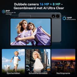 TABWEE T60 - Tablet - 48GB RAM - 256GB ROM - met over-Ear hoofdtelefoon - Android 16 - 11 inch - 8000mAh - WIFI Tablet - OTG - Grijs — thumbnail 5