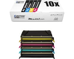 10x Toner Set Zwart Cyaan Magenta Geel Vervanging voor Lexmark CS 736 dn