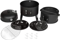 Norvia - BBQ Houtskoolgrill - 3 in 1 - Roker - Grill - Vatgrill - Thermometer - Buiten - Zwart - Perfecte Temperatuurcontrole — thumbnail 3