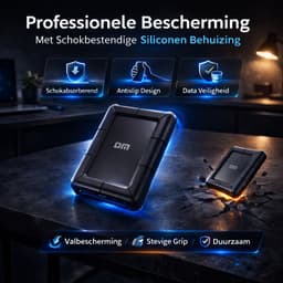 DM Externe harde schijf 1TB USB C - Stootvast - Draagbare HDD - Zwart — thumbnail 2
