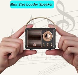 Retro bluetooth speaker - vintage decor - draagbare draadloze bluetooth speaker - Zwart — thumbnail 3