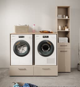 Wasmachine kast Rowley 2 - Beige — thumbnail 2