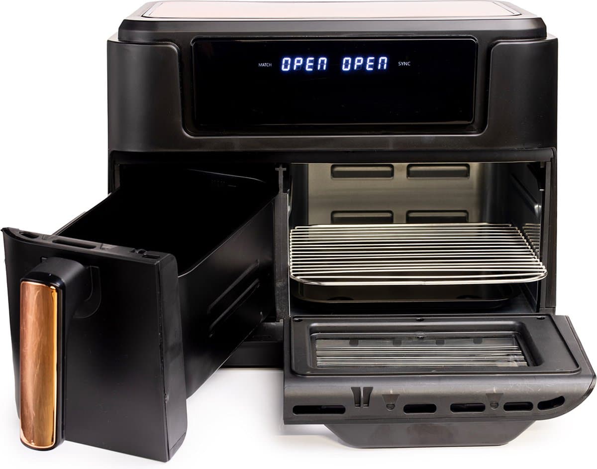 Nexxt Dubbele Airfryer XXL – Heteluchtfriteuse en Oven in één – Twee Lades van 3,5 en 8 Liter - 11,5 Liter – 10 Kookprogramma’s – 2400W – Zwart — afbeelding 1