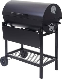 Barbecuetrolley MCW-F70, houtskool barbecue staander barbecue tuinbarbecue met dekselplateau, staal 103x93x70cm zwart — thumbnail 3