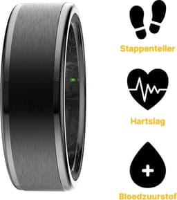 Kuno Ring 1 - Slimme ring - Smart Wearable - Health Ring - Slaap Tracker - Hartslagmeter - Stappenteller - Fitness en Activiteiten Tracker - Calorieen Bijhouden - Geen Abbonement - Waterdicht - voor Mannen en Vrouwen - Zwart - Maat #8 — thumbnail 5