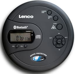 Lenco CD-300BK Discman - Draagbare Bluetooth® CD-MP3 Speler - Anti-Shock bescherming en oplaadbare Batterij - Zwart — thumbnail 1
