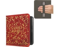 kwmobile e-reader hoesje geschikt voor Kobo Libra Colour hoes - E reader flip case met magneetsluiting - Ereader cover - Sprookjesboek design in geel / oranje / rood