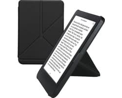 kwmobile e-reader hoesje geschikt voor Kobo Clara BW / Colour hoes - Ereader flip case met standaard - E reader cover van kunstleer - In zwart