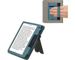 kwmobile e-reader hoesje geschikt voor Kobo Libra 2 hoes - E reader flip case van kunstleer - Ereader cover met stand - In petrol