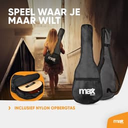 Kinder gitaar - MAX SoloArt akoestische gitaar 3/4 - Met gratis muzieklessen en accessoires - Hout — thumbnail 2