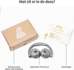 POGS - The Gecko 2 - Draadloze on-ear kinder koptelefoon - Bluetooth - Veilige volumebegrenzing - Duurzaam - Gratis app voor extra functies - rGrijs — thumbnail 9