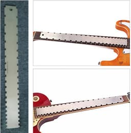 24.75 Inch Serrated Straight Edge Gauge - Guitar Neckline - Portable Stainless Steel Luthiers Tool - Guitar Neck Fingerboard en Frets voor Gitaren Neck Leveling en Precisie — thumbnail 3