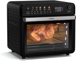 Klarstein Airfryer AirGlaze Digitale Heteluchtfriteuse – 34 L, 2200 W, 19 Programma’s, Rotisserie, Touchdisplay, 40–350 °C, Pizzasteen & Grillroosters, Dubbel Glasdeur, Zwart - voor Keuken - Timer - Heteluchtoven — thumbnail 1