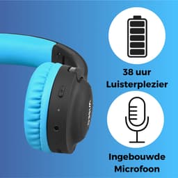 WiseQ HERO Kinderkoptelefoon – Draadloze Koptelefoon Kind met Bluetooth – 13dB Geluidsdempend – 38u batterij & Microfoon – Blauw & Zwart — thumbnail 5