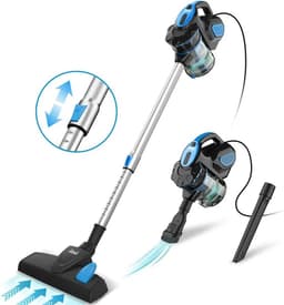 Inse - Steelstofzuiger met draad - 3 in 1 Stofzuiger zonder zak - Handstofzuiger met snoer en steel - 3 verschillende opzetstukken - 600W - Blauw - 18Kpa — thumbnail 1
