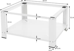 Wasmachine verhoger, Wasmachine Onderstel 63x54x32 cm met planchet in wit ML design — thumbnail 4