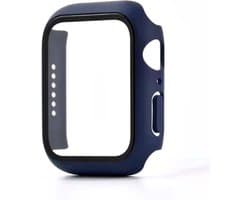 Smartphonica Hoesje met glazen screenprotector voor Apple Watch 40mm - Donkerpaars geschikt voor Apple Watch