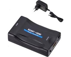 Video converter - Scart naar HDMI - Converter met kabel - Voor televisie - Full HD 720P / 1080 P - Inclusief adapter - Zwart