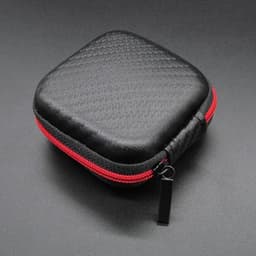 Oortjes Zipper Case – Carbon Zwart – Opbergtas met Rits – 7.5*7.5 cm — thumbnail 3