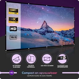 Mini Beamer - Projector Incl. Projectiescherm + Draagtas + Afstandsbediening - 4000 Lumen - Streamen Vanaf Je Telefoon Met WiFi — thumbnail 3