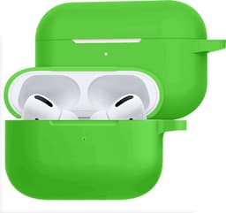 Hoesje Geschikt voor Apple AirPods Pro 2 - Siliconen Hoes met Clip - Silicone Case Cover - Groen — thumbnail 1