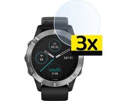 Screenprotector - 3 Stuks - Geschikt voor Garmin Fenix 6s - Sterk & Shockproof - Tempered Glass - Beschermglas Screen Cover - Gehard Glas - Bescherm Protector voor Smartwatch
