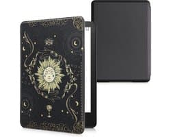 kwmobile e-reader hoesje geschikt voor Amazon Kindle Paperwhite 11. Generation 2021 hoes - E reader flip case met magnetische sluiting - Ereader cover - Tarotkaart design in donkerblauw / geel / zwart
