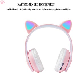 KINSI Bluetooth Gaming Headset - Stylish Kat Oor Design met LED - Verlichting! Perfect voor Meisjes, Compatibel met Alle Apparaten (Tablet / Computer / Telefoon) — thumbnail 6