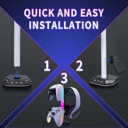Accessoire opbergrek - Controllerhouder - Koptelefoonstandaard - Meerdere RGB-verlichtingsmodi - Antislipontwerp - Gamecontrollerstandaard Geschikt voor Xbox, PS5, PS4, Nintendo Switch — thumbnail 2