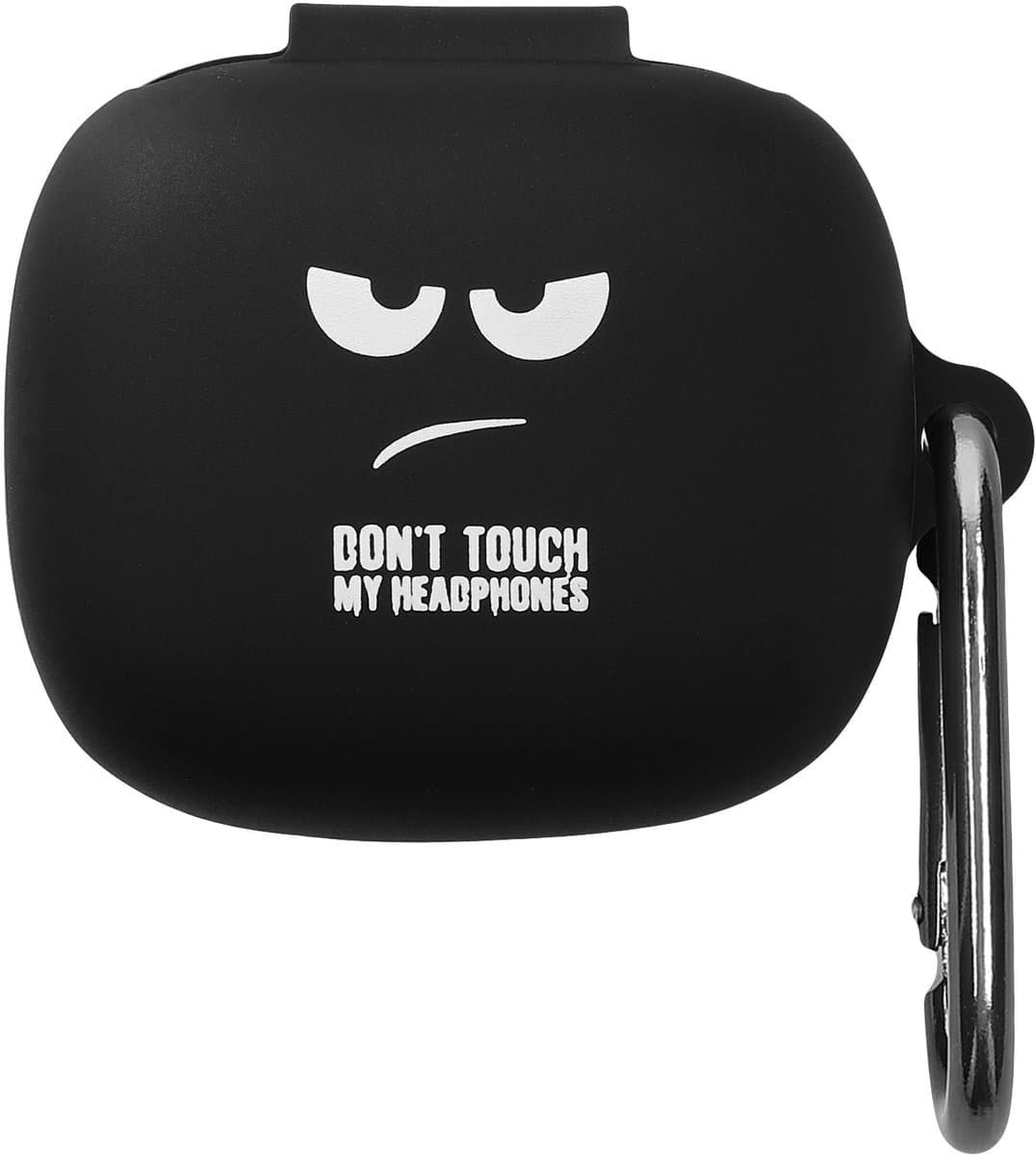 kwmobile Hoes geschikt voor JBL Live Pro 2 TWS - Siliconen cover voor oordopjes in wit / zwart / zwart - Don't Touch My Headphones design — afbeelding 1