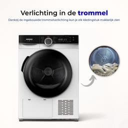 Heinner Warmtepompdroger - 10 KG - Wasdroger - 14 Programma's - Antikreukfunctie - LED display - Trommelverlichting - Wit/Zwart — thumbnail 12