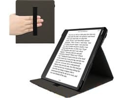 kwmobile e-reader hoesje geschikt voor Amazon Kindle Scribe (2024) hoes - Ereader flip case met standaard - Kunstleren e reader cover - bibliotheek design in meerkleurig