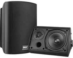 Pyle Bluetooth Luidsprekersysteem- Bluetooth Speakers-16 cm Woofer- Waterbestendige ABS Behuizing met Muurmontage- Marinegraad IP44 Classificatie- Bass Boost- Zwart