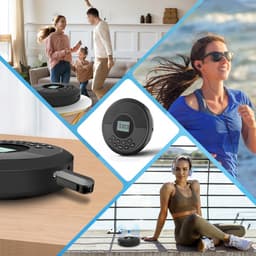 YONO Discman Bluetooth - Draagbare CD Speler - Portable met Oortjes - MP3 - Zwart — thumbnail 4