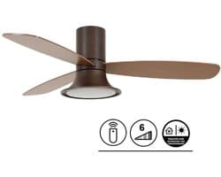 Plafondventilator Airfusion Flusso Bruin 18W Led Ø 132cm Incl. Afstandsbediening — afbeelding 1