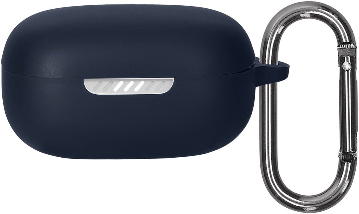 kwmobile cover voor oordopjes case - geschikt voor JBL Live Pro 2 TWS - Trendy beschermhoes draadloze oordopjes in donkerblauw — afbeelding 1
